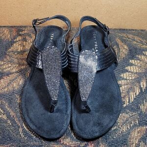 Very Volatile Black Thong Sandals- Size 7